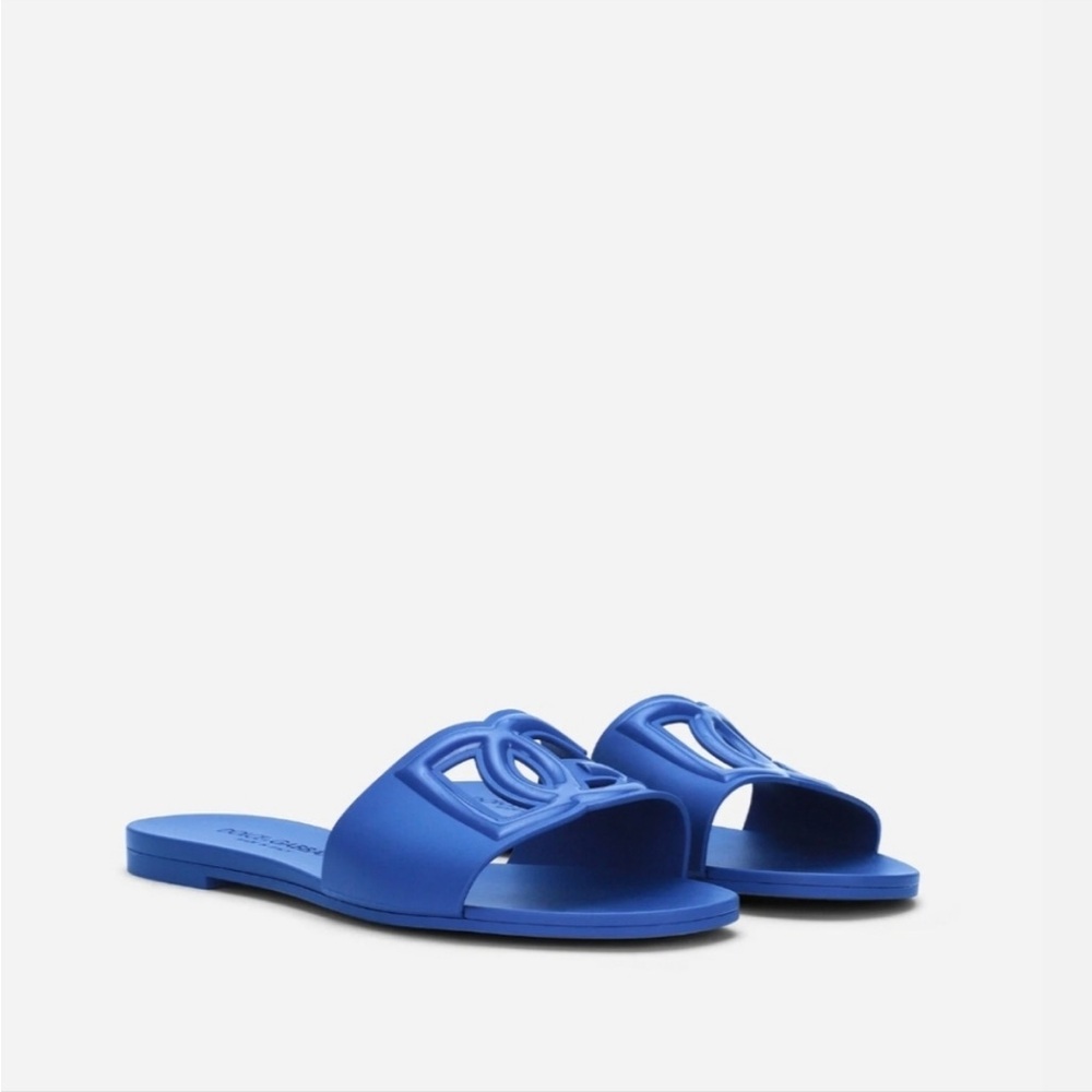D&G Vibrant Blue Rubber Sandals